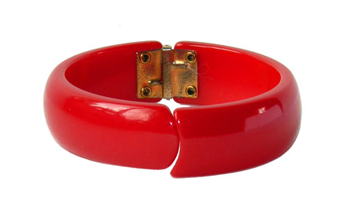 red bakelite clamper bracelet