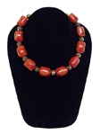 Vintage red bakelite bead necklace