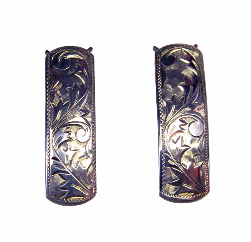 vintage sterlng silver Chinese barrettes