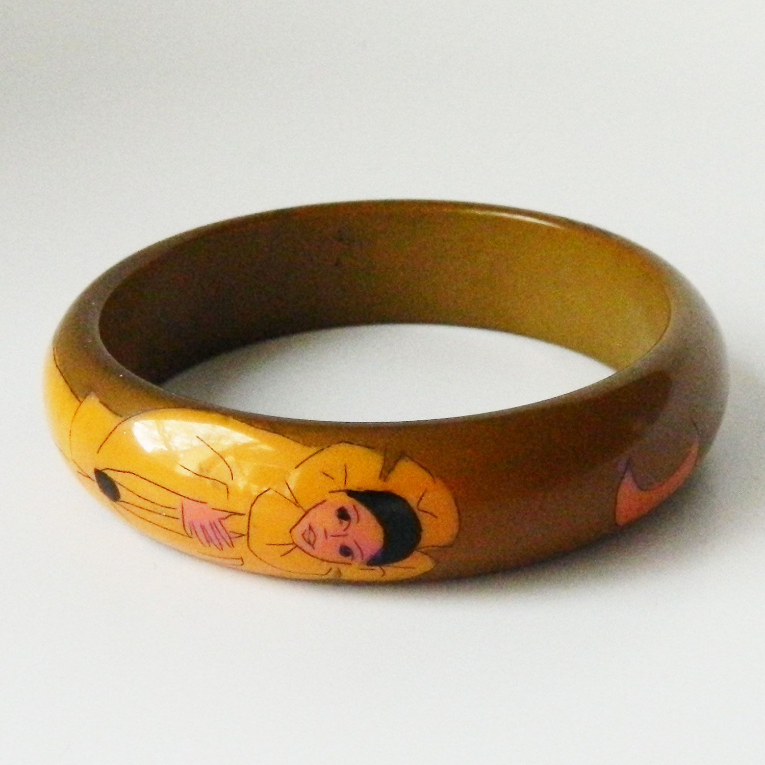 French galalithe bangle bracelet