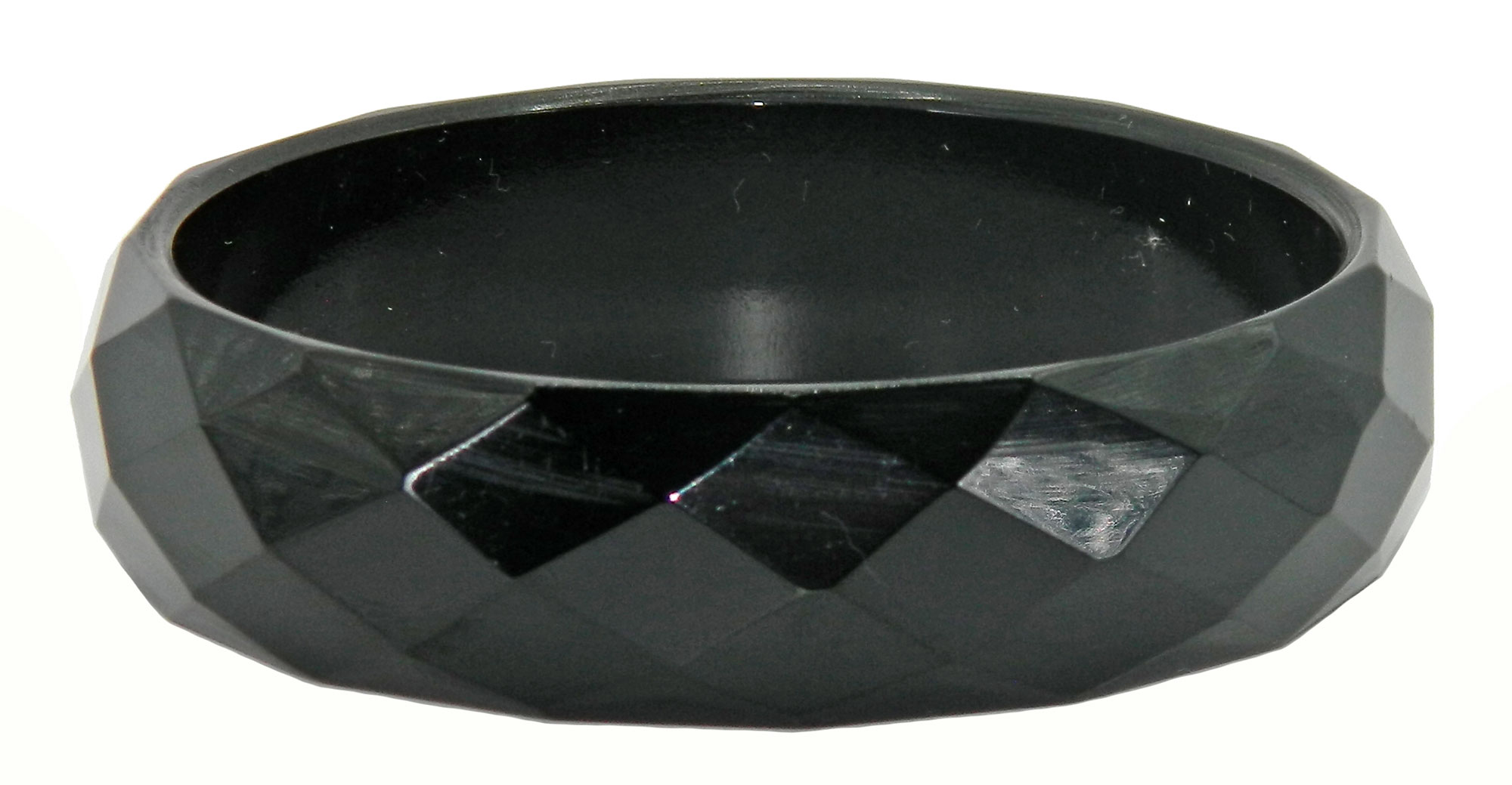 Faceted black bakelite bangle