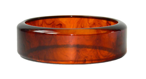 Swirly dark amber bakelite bangle