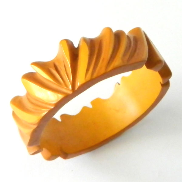 Carved bakelite bracelet