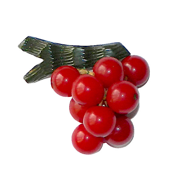 1940s bakelite cherries brooch