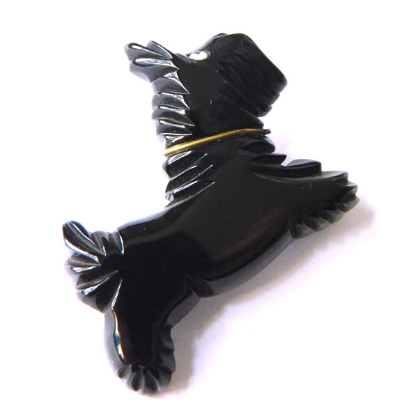 Pair of 1930s Scottie dog brooches
