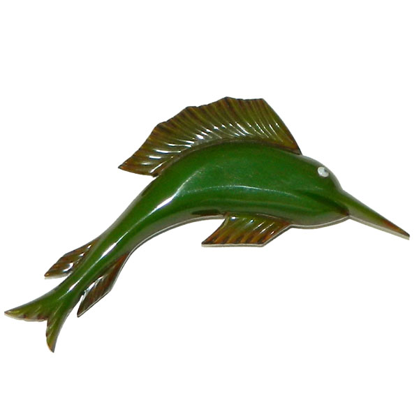 Bakelite swordfish brooch