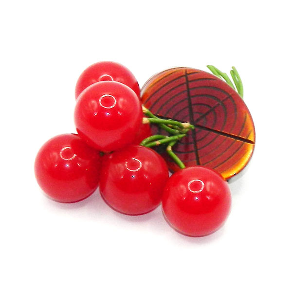 1940s bakelite cherries brooch