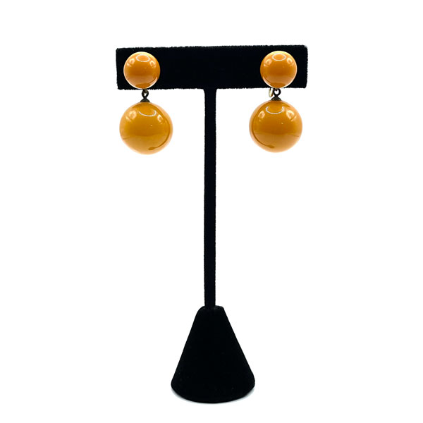 Orange bakelite drop earrings