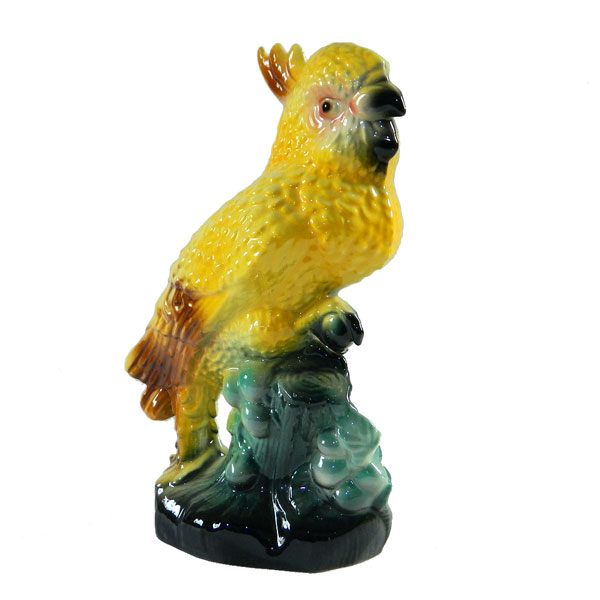 Ceramic yellow cockatoo statue