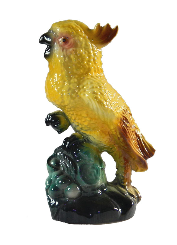 Ceramic yellow cockatoo statue