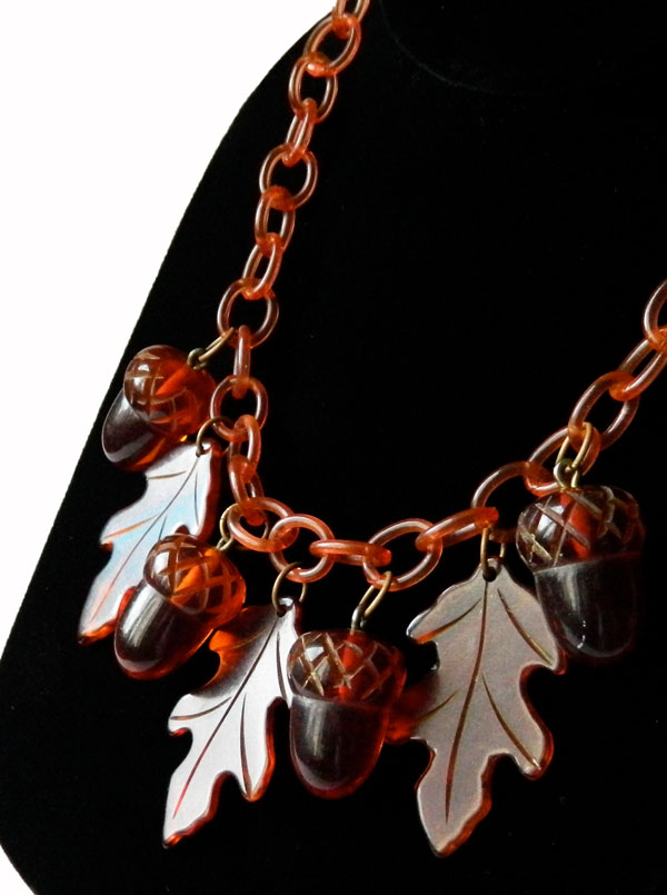 bakelite acorn necklace