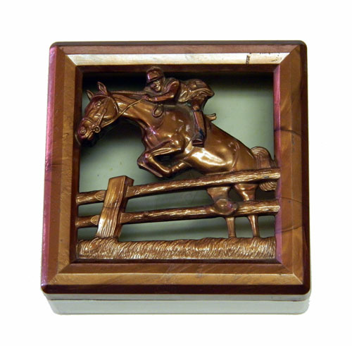 1940's Hickok equestrian themed box with horse and jockey