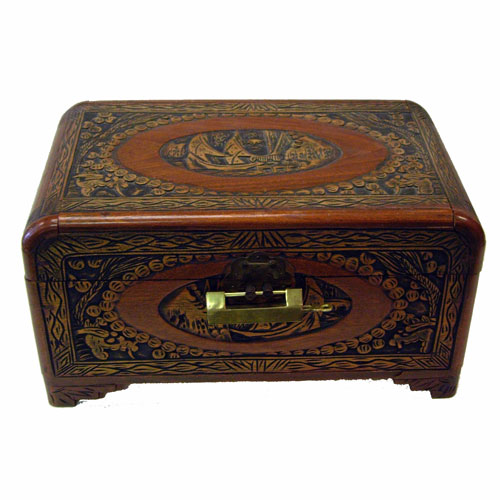 Vintage Chinese camphor wood box and lock