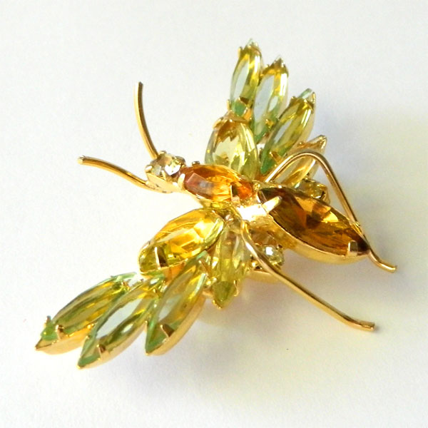Juliana rhinestone butterfly brooch