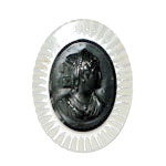 Lucite cameo brooch