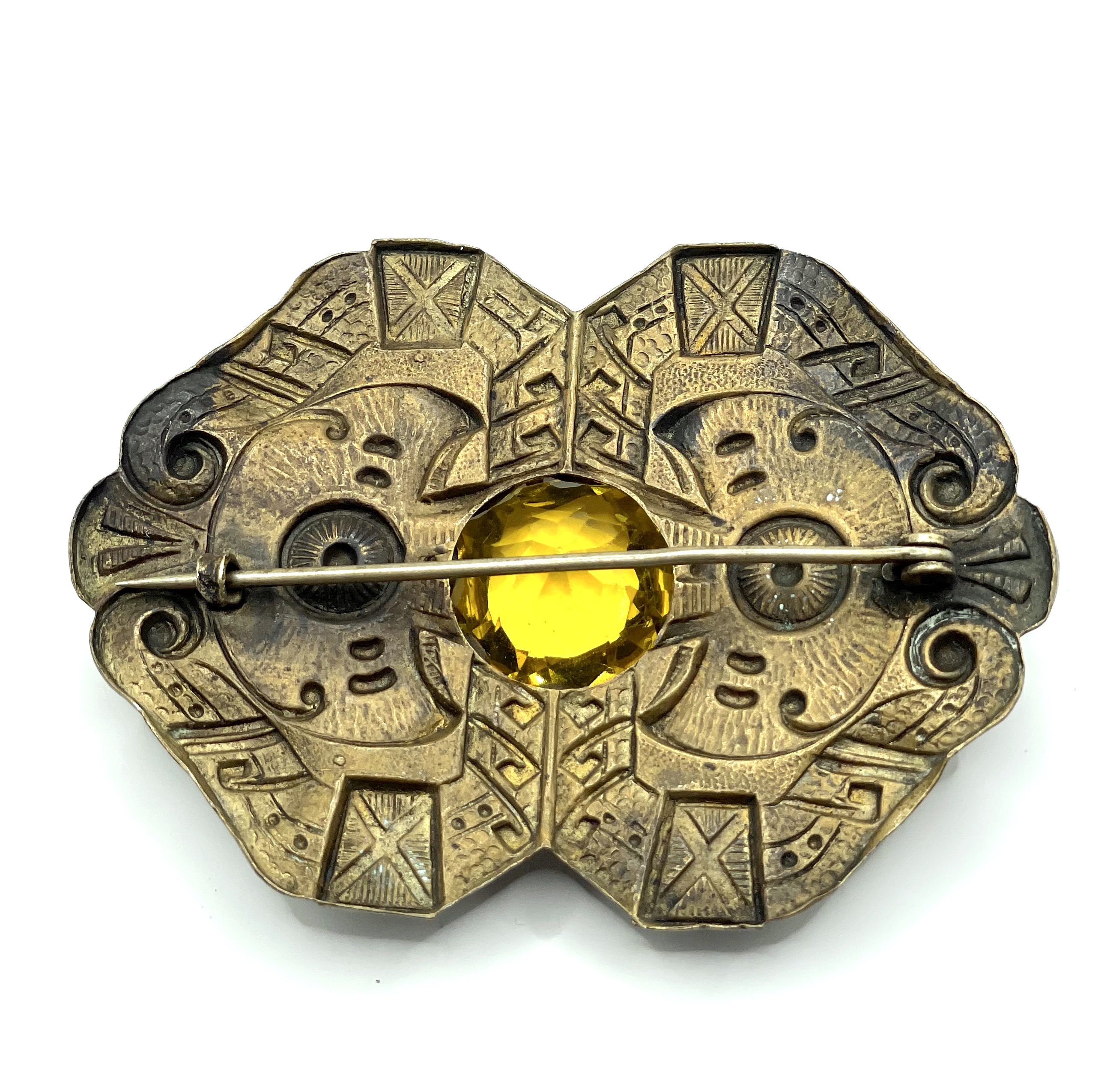 antique brass brooch