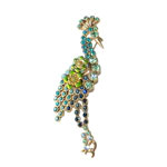 rhinestone peacock brooch