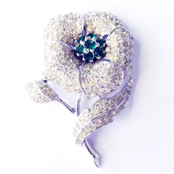 Panetta rhinestone flower brooch