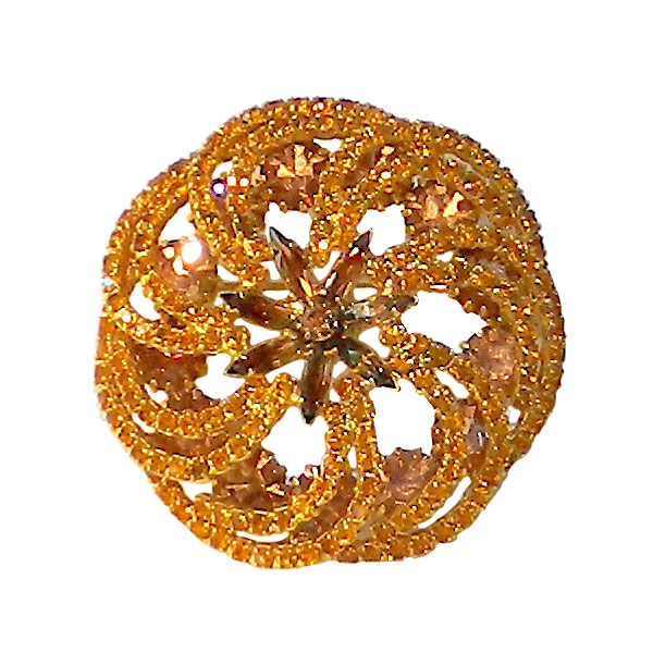 Spiral rhinestone brooch by Hobé