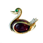 Trifari jelly belly duck brooch
