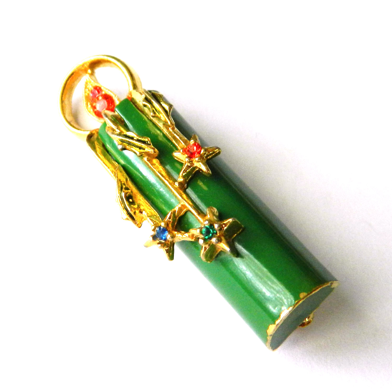 Christmas candle brooch