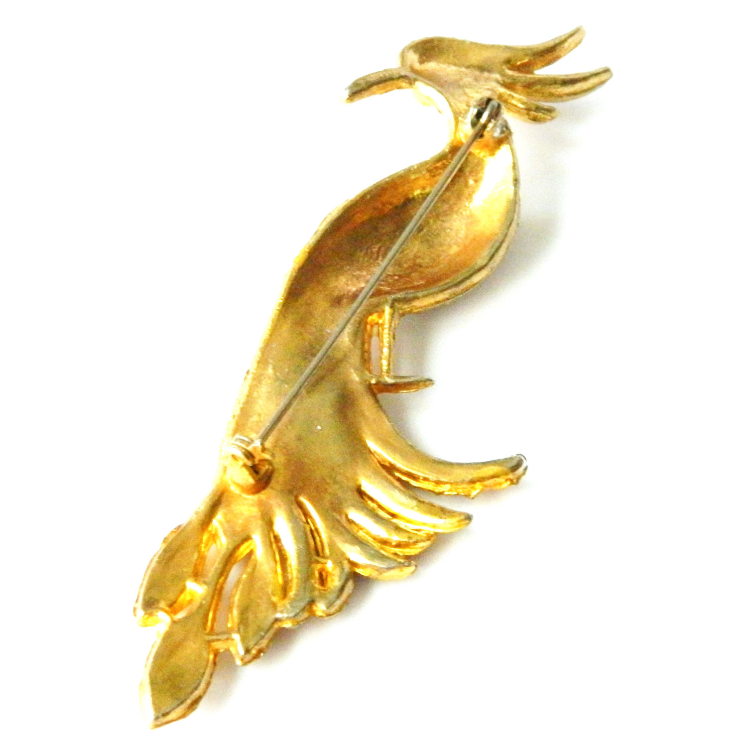 rhinestone bird brooch