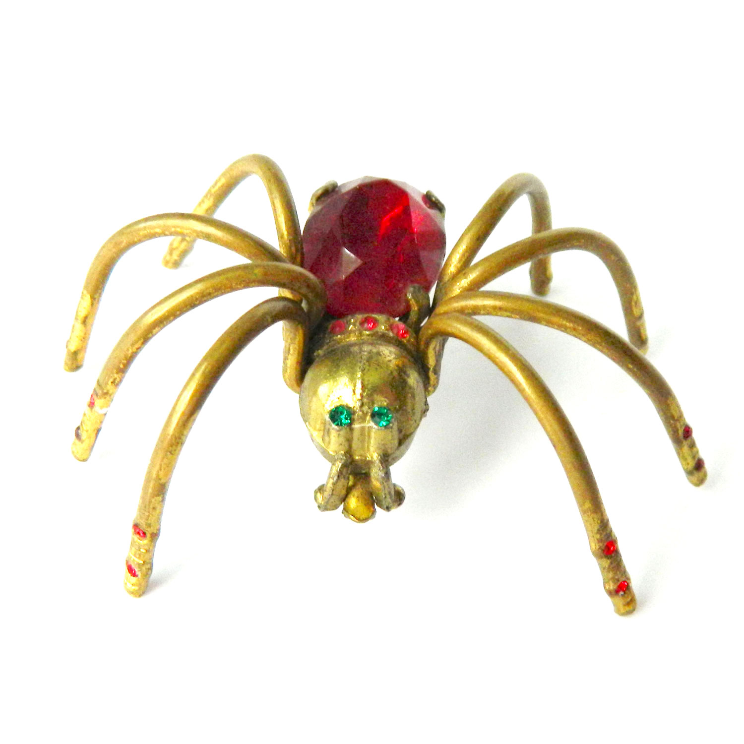 Rhinestone spider brooch