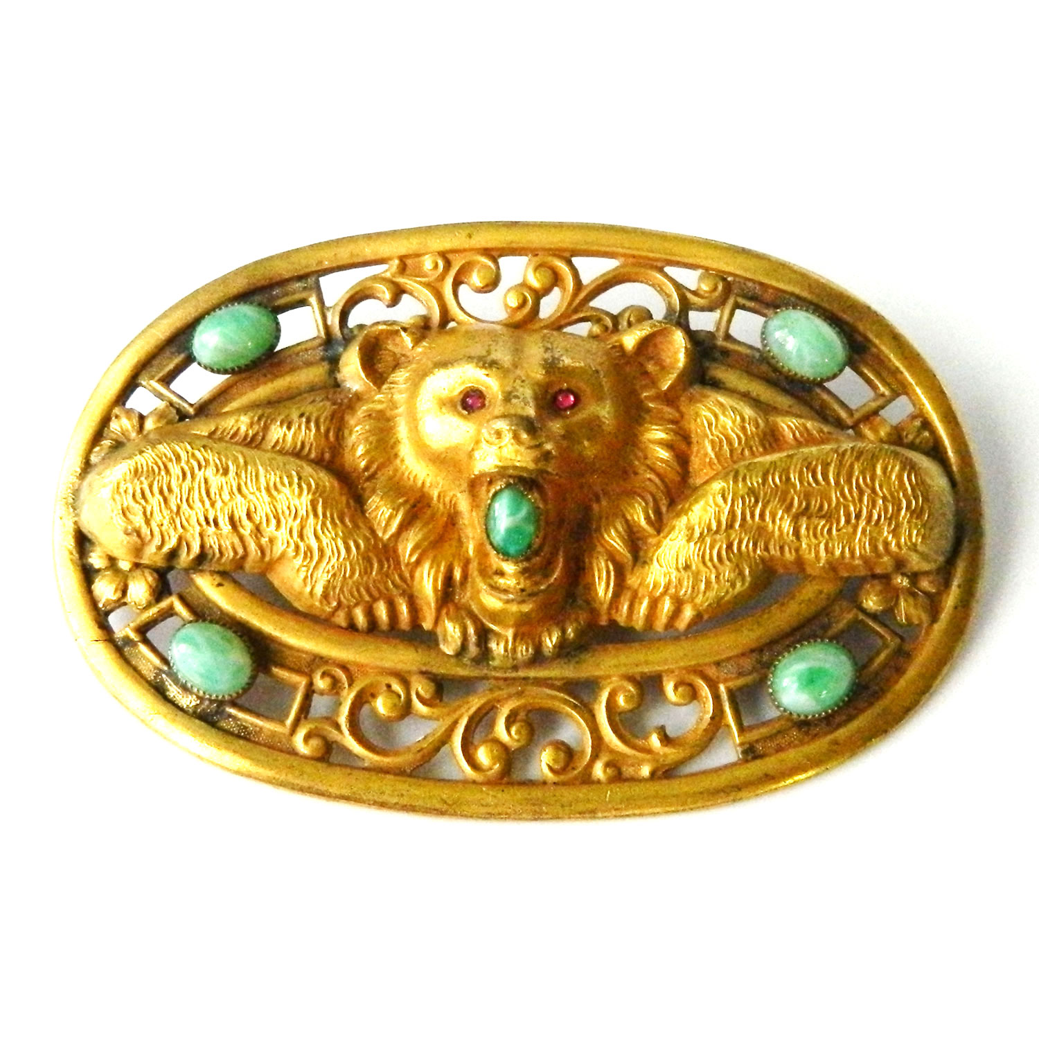 Antique bear brooch