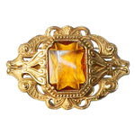 Victorian revival rhinestone brooch