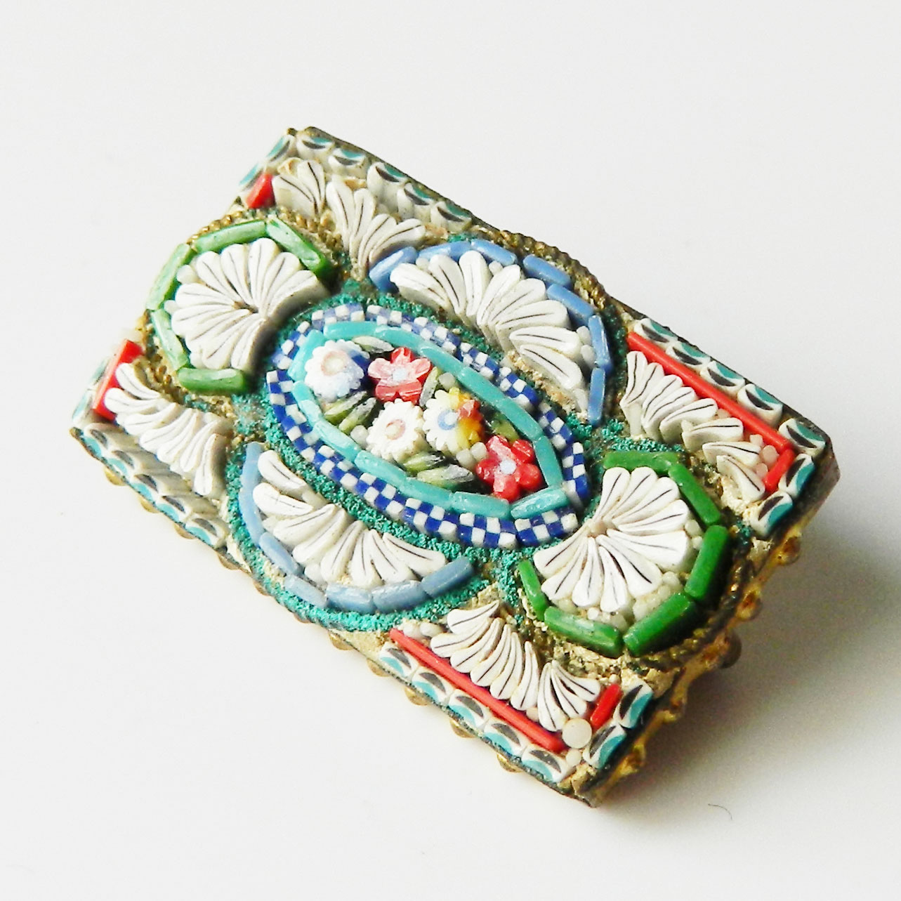 1920's Italian micro mosaic brooch