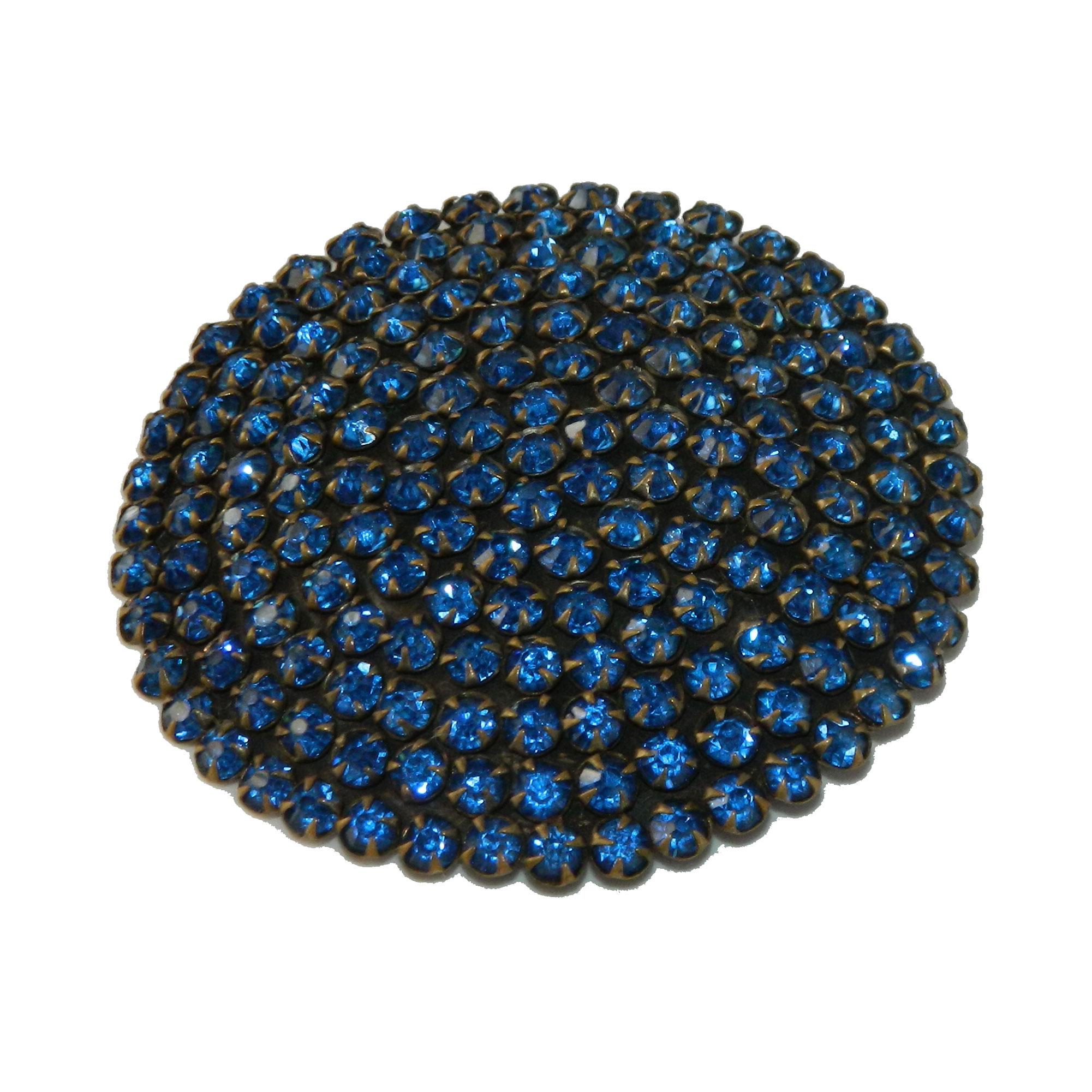 Blue rhinestone brooch