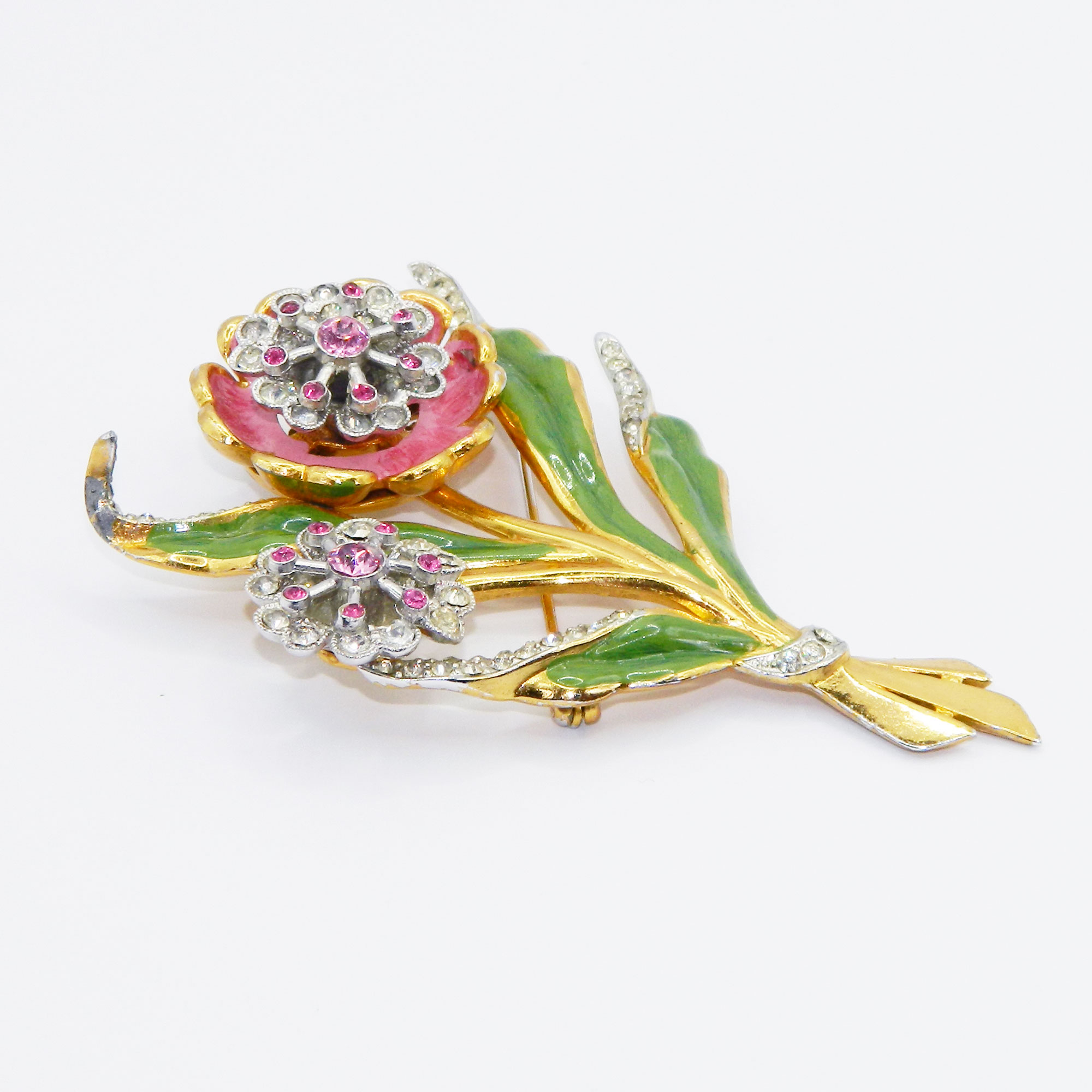 1940s Coro flower brooch