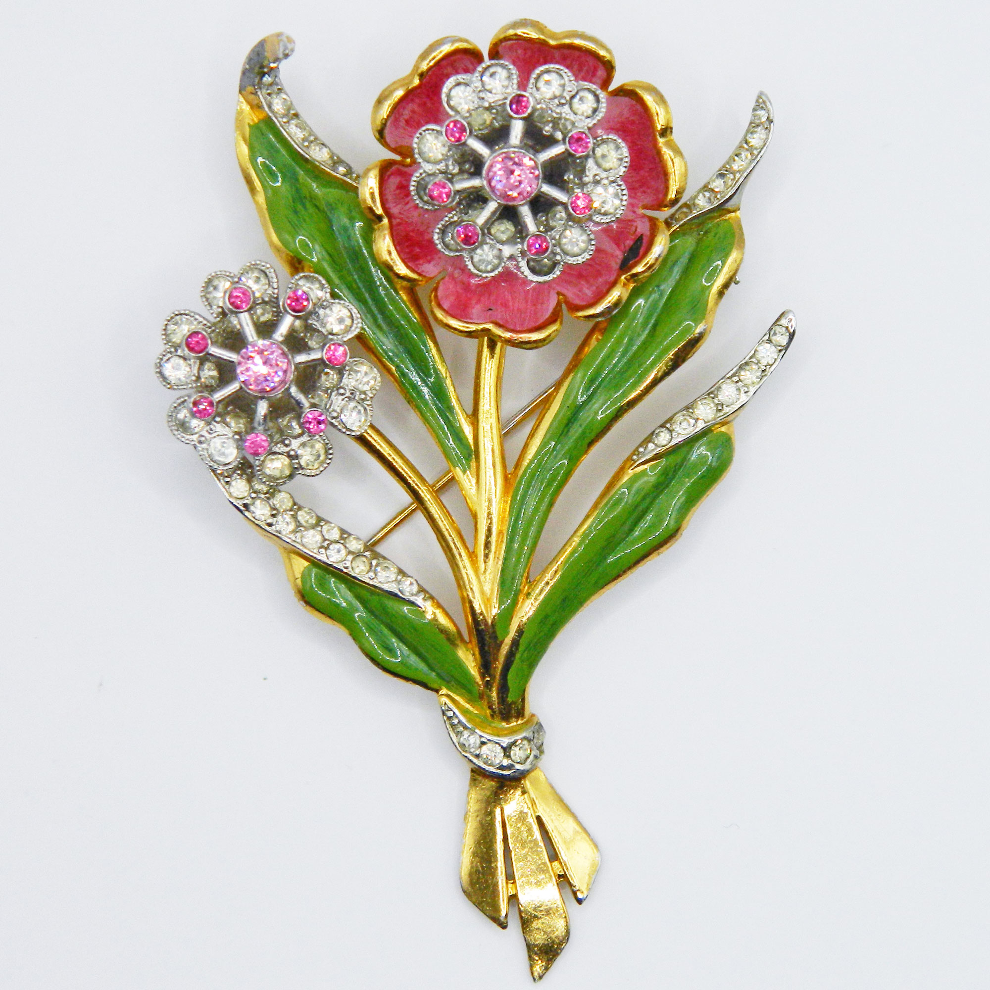 1940s Coro flower brooch