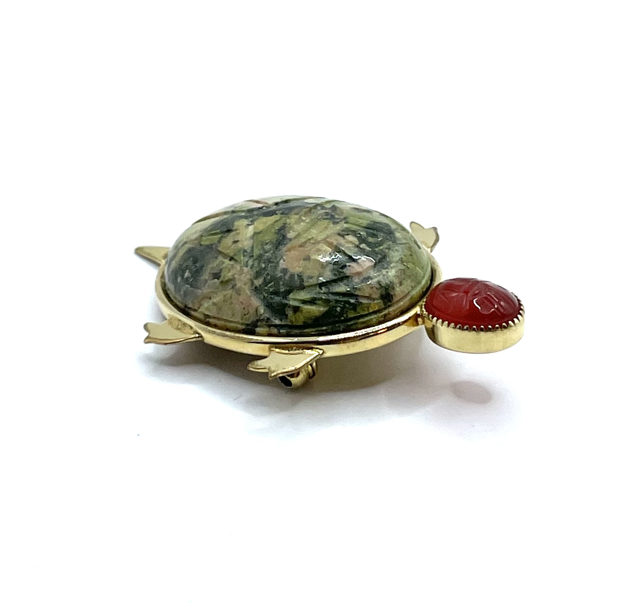 Natural Stone Turtle Brooch