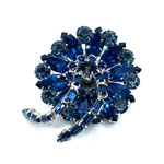 Kramer of New York blue flower brooch