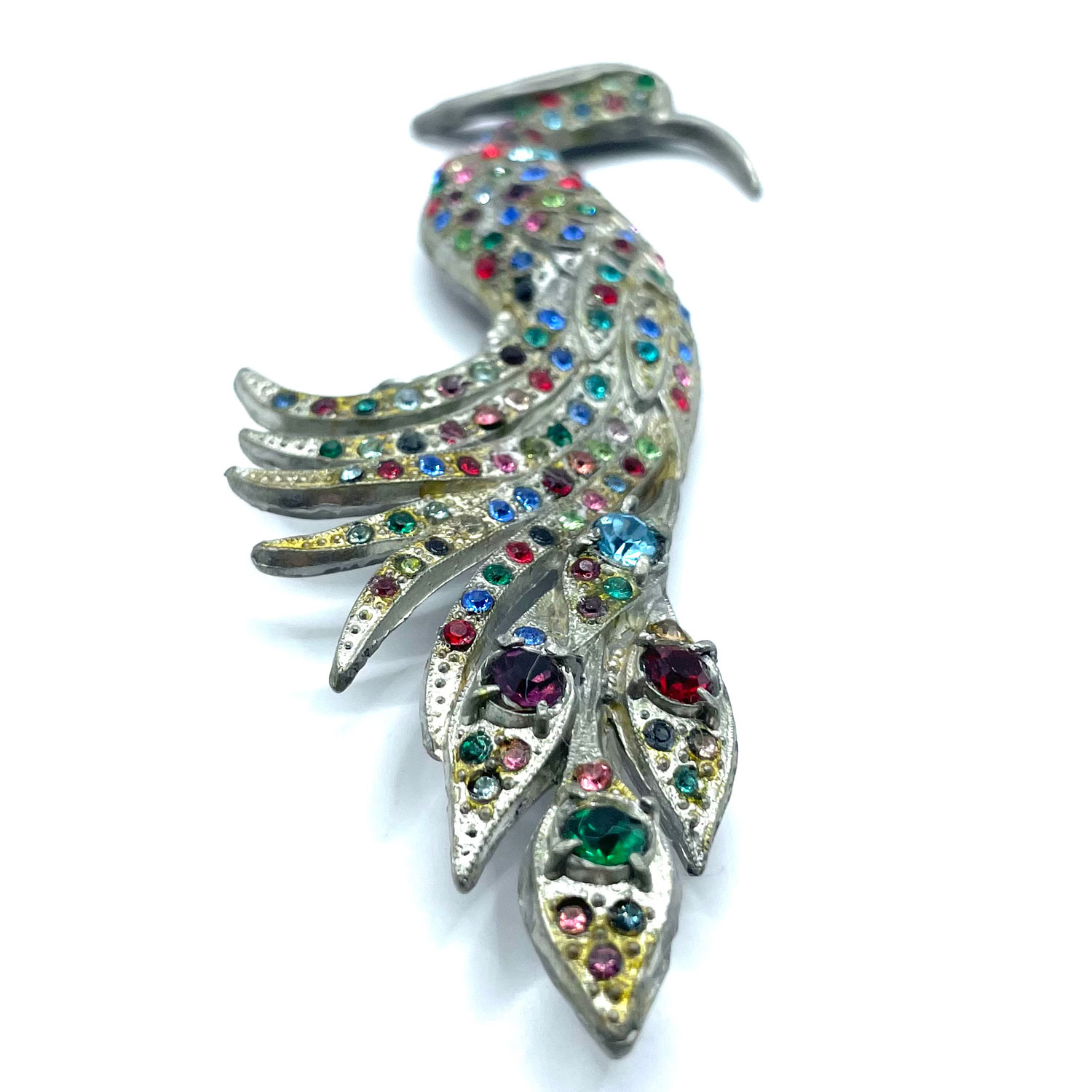 1930s Art Deco peacock brooch