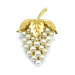 Trifari pearl grapes pin