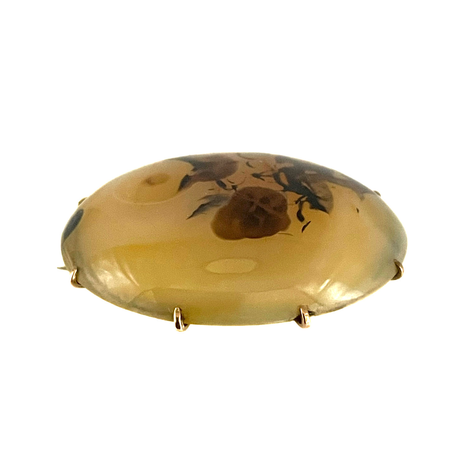 Dendrite agate brooch