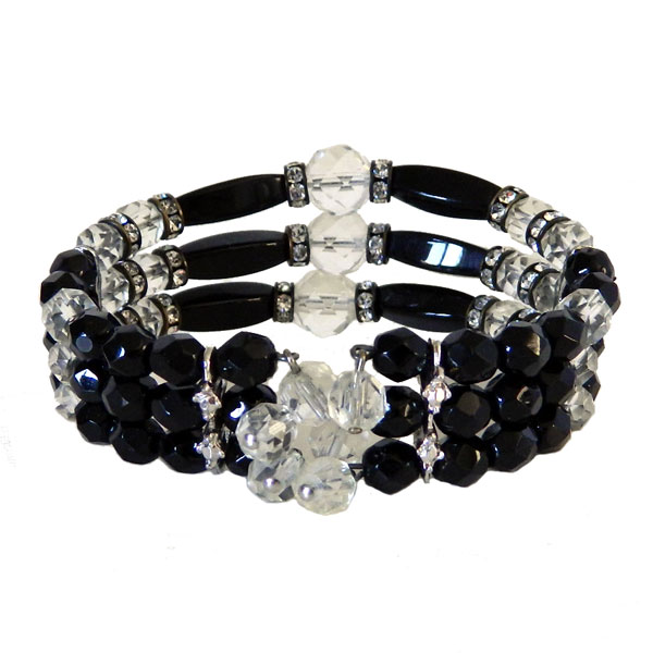 1950's black and clear bracelet