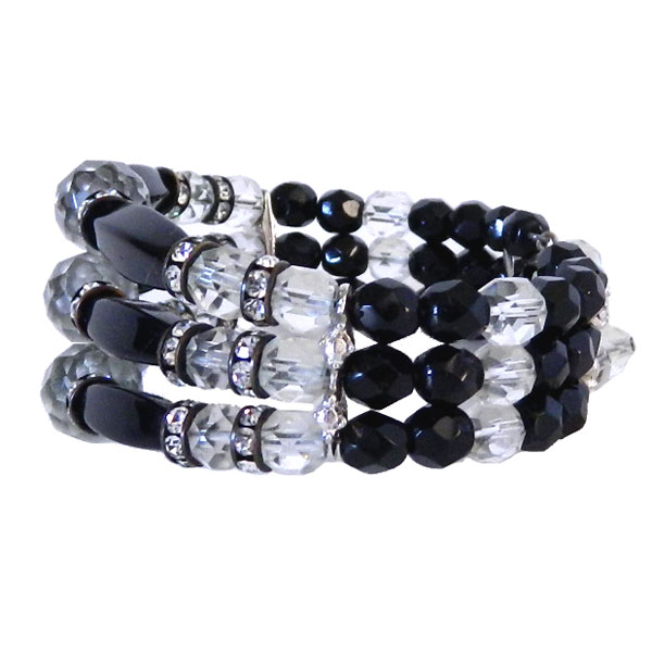1950's black and clear bracelet
