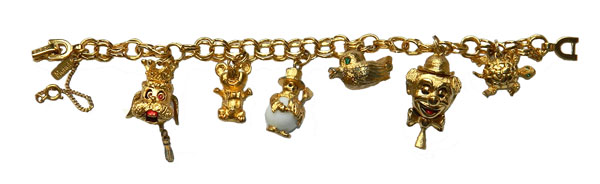 Monet charm bracelet with movable animated charms