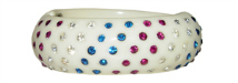 1950s lucite clamper bracelet with rhinestones