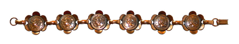 vintage copper coin bracelet