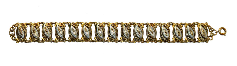 Spanish damascene black and gold bracelet