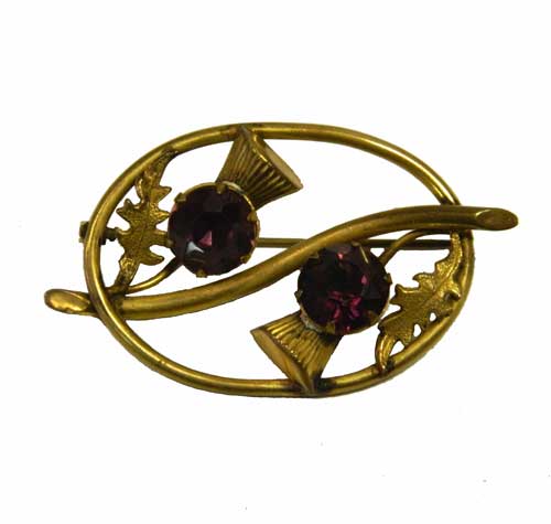 Victorian Scottish thistle brooch sash pin