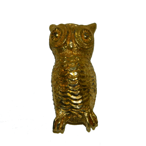 Vintage gold tone owl brooch