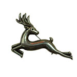art deco Mexican sterling silver leaping stag brooch 