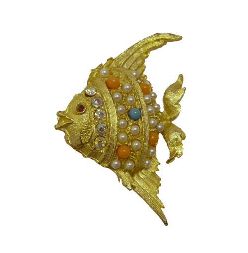 vintage angel fish brooch