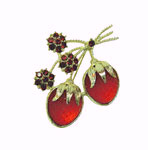 vintage strawberry brooch