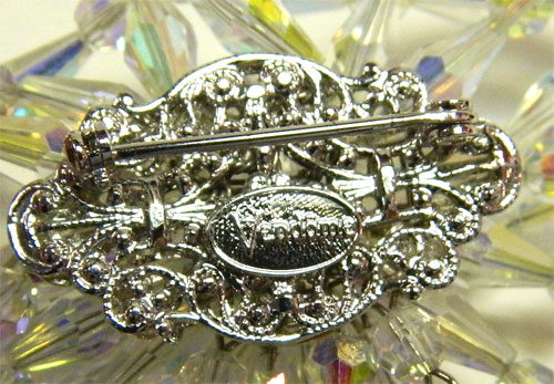 1950's Vendome aurora borealis crystal brooch and earring set